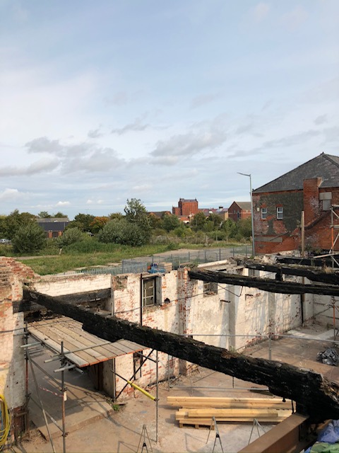 inside teh Maltings looking towards Fishing Heritage Centre